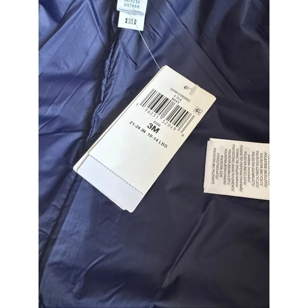 Ralph Lauren Baby Quilted Navy Blue Hooded Bunting 3 Month